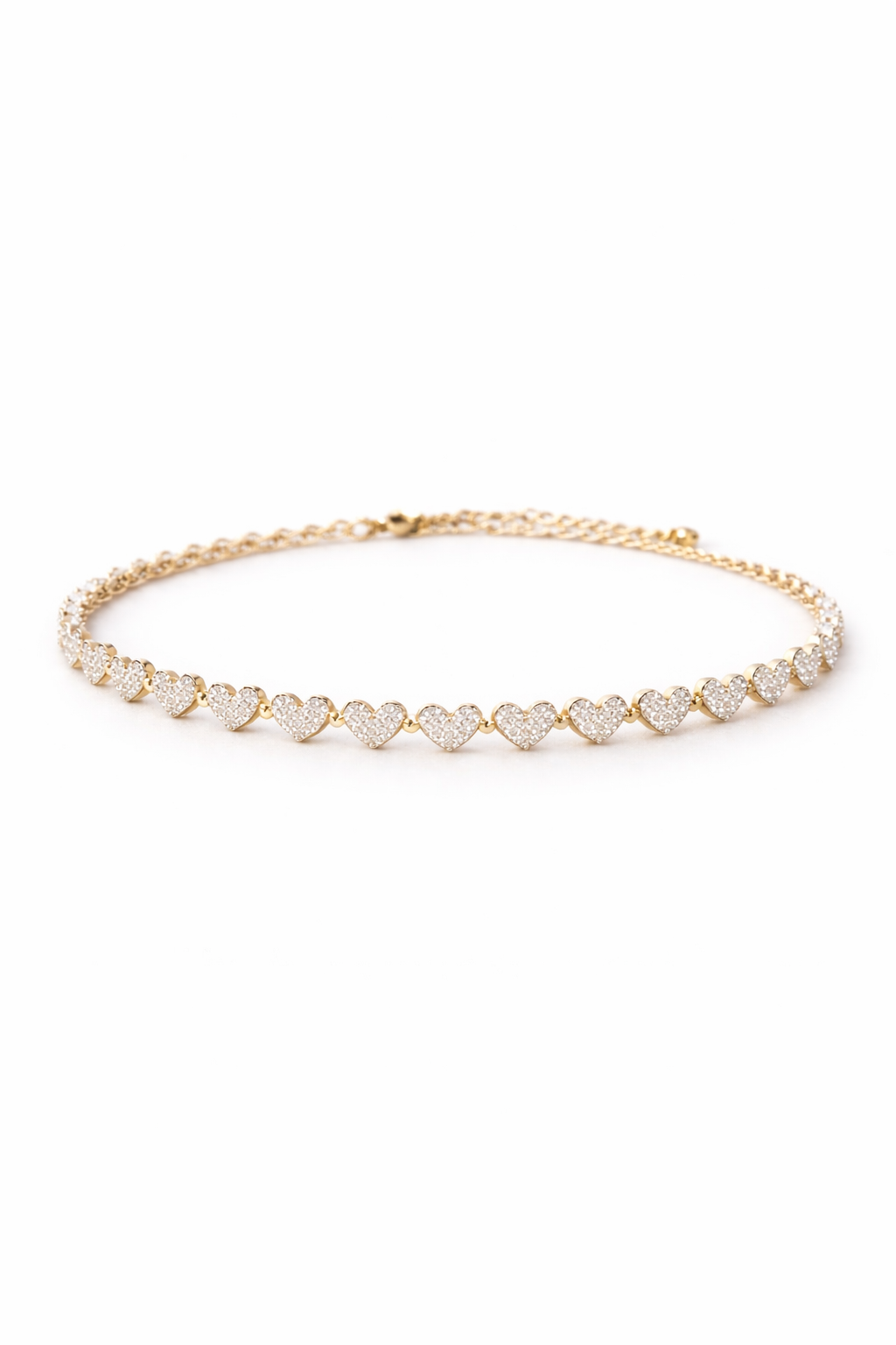 Gold Heart Tennis Bracelet