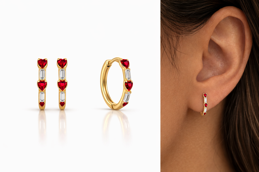 Red Heart Earrings